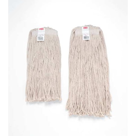 1 in String Wet Mop, 16 oz Dry Wt, Slide On Connection, Cut-End, White, Cotton, FGV11600WH00