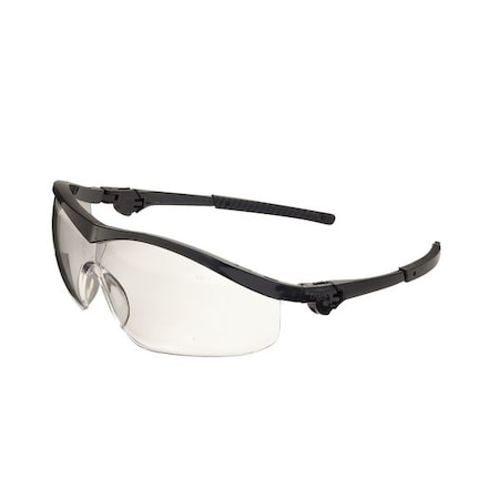 ST1, Safety Glasses, Anti-Scratch, Clear Lens, Black Frame, Half Frame