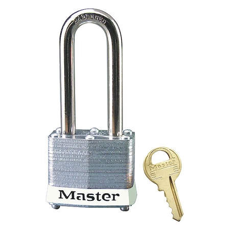 Lockout Padlock, Keyed Different, Steel, White, 2 in Shackle Height, 1 9/16 in Body Width
