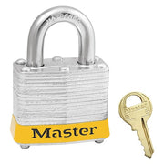 Lockout Padlock, Keyed Alike, Steel, Yellow, 3/4 in Shackle Height, 1 9/16 in Body Width