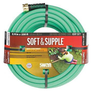 5/8 in ID x 100 ft L Garden Hose, Rubber Tube, Green, Aluminum x Aluminum Fitting