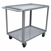 Utility Cart with Lipped Metal Shelves, Steel, 1,200 lb Load Capacity, 2 Shelves, 42 in L, 24 in W