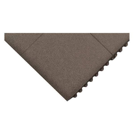 Interlocking Antifatigue Mat, 1/2" Thickness, Rubber, Black
