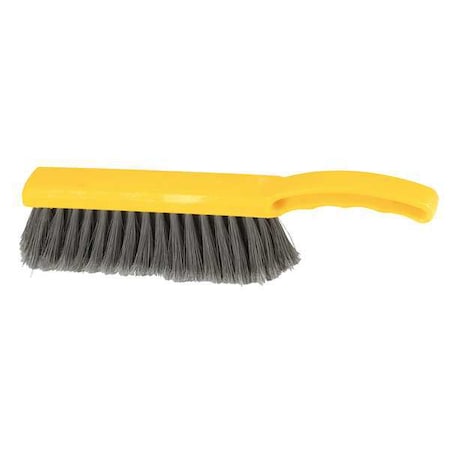 2 in W Bench Brush, Medium, 4 1/2 in L Handle, 8 in L Brush, Gray, Plastic, 12 1/2 in L Overall