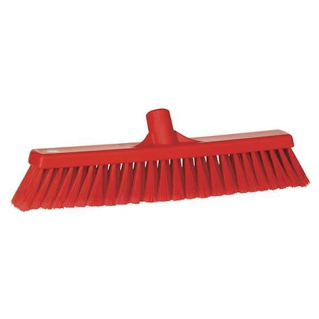 2 x 16 in Sweep Face Broom Head, Soft, Synthetic, Red