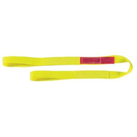 Web Sling, Type 3, 10 ft L, 2 in W, Nylon, Yellow
