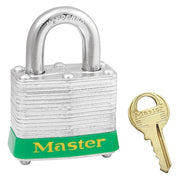 Lockout Padlock, Keyed Different, Steel, Green, 3/4 in Shackle Height, 1 9/16 in Body Width