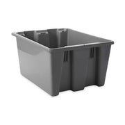 Hang & Stack Storage Bin, Plastic, Gray, 10 in H, 15 1/2 in W, 19 1/2 in L