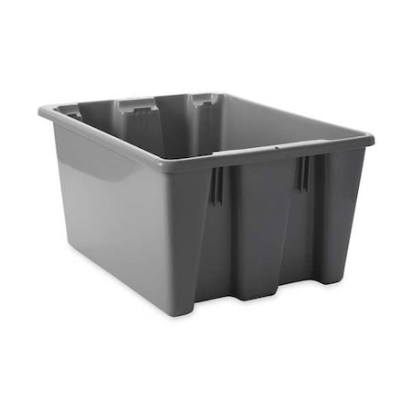 Hang & Stack Storage Bin, Plastic, Gray, 10 in H, 15 1/2 in W, 19 1/2 in L