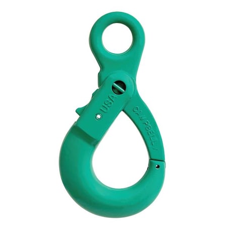 1/2" Cam-Alloy Eye Self Locking Hook, Grade 100, Painted Green