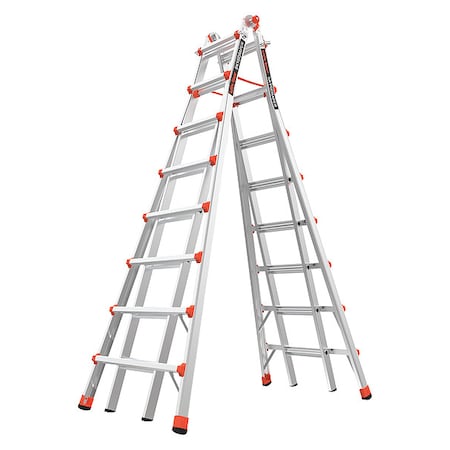 8 to 15 ft Aluminum, Telescoping Stepladder, 300 lb Capacity