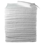 Sorbent Pad, 37 1/2 gal, 17 in x 19 in, Oil, White, 100 PK