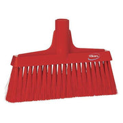 9 1/2 in Sweep Face Broom Head, Soft, Synthetic, Red