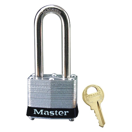 Lockout Padlock, Keyed Alike, Steel, Black, 2 in Shackle Height, 1 9/16 in Body Width