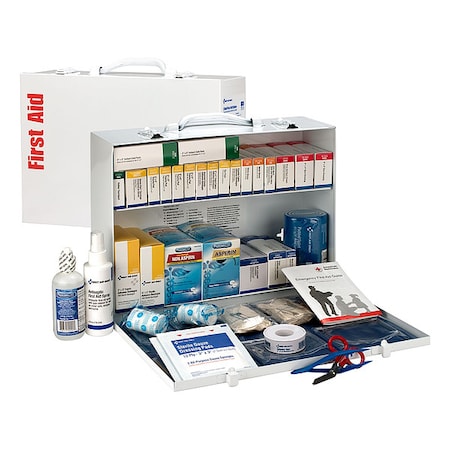 First Aid Kit and Housing, Metal Cabinet, 447 Components, 75 People Served