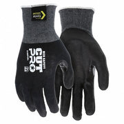 Coated Gloves, Polyurethane, Smooth, Palm, 3 Abrasion Level, Black, M 1 PR