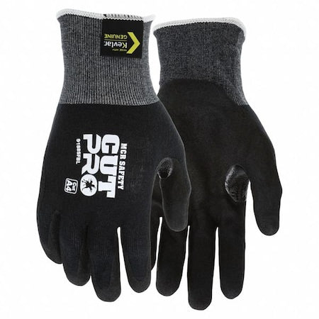 Coated Gloves, Nitrile, Sandy, Palm, 5 Abrasion Level, Black, 2XL (11) 1 PR