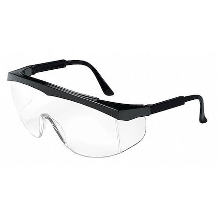 SS1, Safety Glasses, Anti-Scratch, Clear Lens, Black Frame, Half Frame
