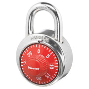 Combination Padlock, Center, Red/Silver