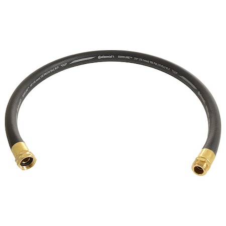 5/8 in ID x 6 ft L Garden Leader Hose, EPDM Tube, Black, Brass x Brass Fitting