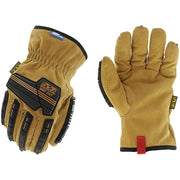 Mechanics Style Gloves, Leather Palm, S/8, Black/Tan, 1 PR