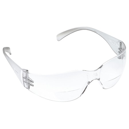 Virtua(TM) Reader Safety Glasses, Clear Wraparound Frame, 2.0 Diopter, Clear Lens, Anti-Fog Coating