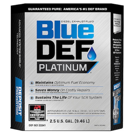 Diesel Exhaust Fluid, Platinum, 2.5 gal, Box, API/ISO-22241-1