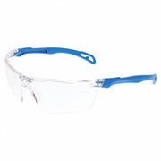 Dominator (DM3-MD), Safety Glasses, Duramass Hard Coat, Polycarbonate Lens, Aqua Blue Frame