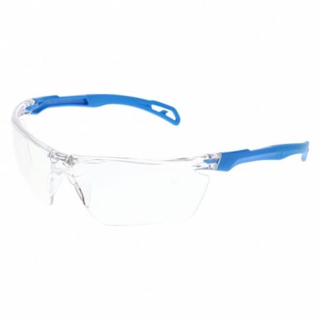 Dominator (DM3-MD), Safety Glasses, UV-AF Anti-Fog, Polycarbonate Lens, Aqua Blue Frame, Frameless