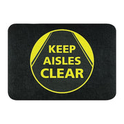 Floor Mat, Polypropylene, 1/8 in Thick, Black, 24 in W x 17 in L