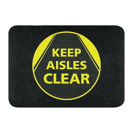 Floor Mat, Polypropylene, 1/8 in Thick, Black, 24 in W x 17 in L