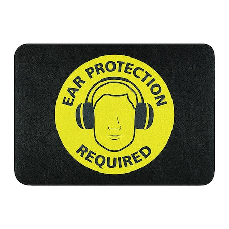 Floor Mat, Polypropylene, 1/8 in Thick, Black, 24 in W x 17 in L