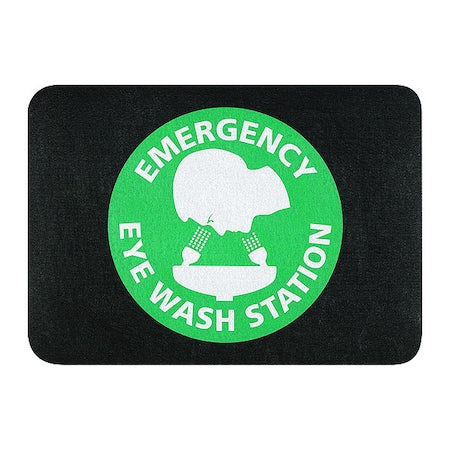 Floor Mat, Polypropylene, 1/8 in Thick, Black, 24 in W x 17 in L