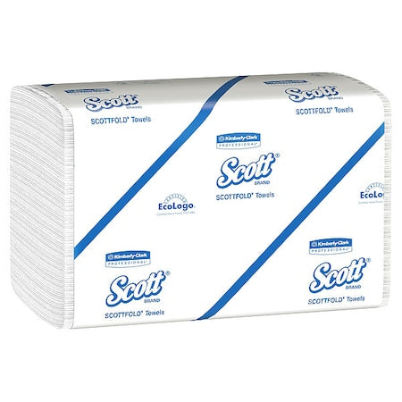 Scottfold Multifold Paper Towels, 7.8" x 12.4" sheets, White, (175 Sheets/Pack, 25 Packs/Case)