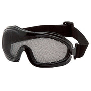 Wire Mesh Goggles, Black PVC Frame, Wide Elastic Strap, Rubber Gasket