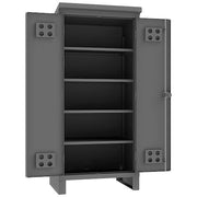 Shelving Storage Cabinet, 78 in H, 36 in W, 24 in D, Swing, Padlock Hasp, Gray, 4 Shelves, 0 Drawers
