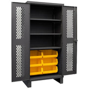 Super Duty Bin Cabinet, 48 in W, 78 in H, 24" D, 6 Bins