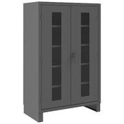 Shelving Storage Cabinet, 78 in H, 48 in W, 24 in D, Swing, Padlock Hasp, Gray, 4 Shelves, 0 Drawers