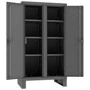 Shelving Storage Cabinet, 66 in H, 36 in W, 24 in D, Swing, Padlock Hasp, Gray, 6 Shelves, 0 Drawers