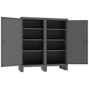 Shelving Storage Cabinet, 66 in H, 60 in W, 24 in D, Swing, Padlock Hasp, Gray, 6 Shelves, 0 Drawers