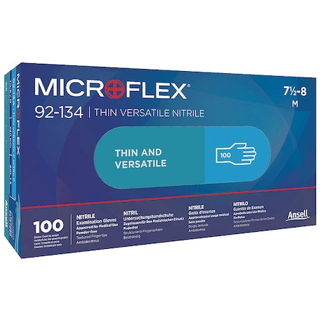 Microflex(R) 92-134 Versatility, Disposable Gloves, 2.8 mil Palm, Nitrile, Powder-Free, 2XL (11)