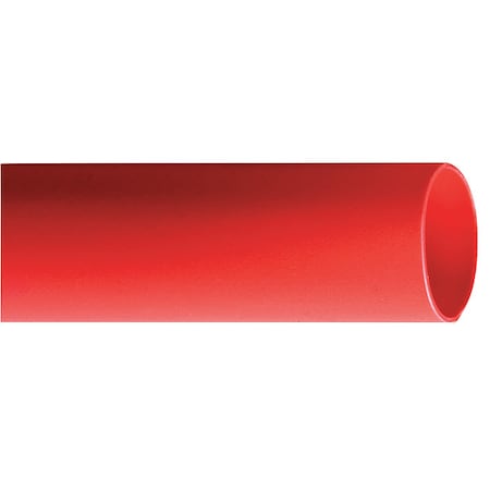 Heat Shrink Tube, Thin Wall, 2:1 I.D. Shrink Ratio, 0.38 in I.D. Before Shrinking, Red, 200 ft