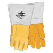 49751 Welding Leather Glove, Gauntlet Cuff, Straight Thumb, Premium Elkskin, XL, 12 PK