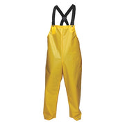 Rain Bib Overall, Polyurethane, 29 in Inseam, 50 in Waist, 0.25 mm Thickness, Yellow, S