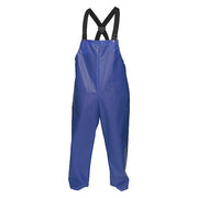 Rain Bib Overall, Polyurethane, 33 in Inseam, 50 in Waist, 0.25 mm Thickness, Blue, 2XL