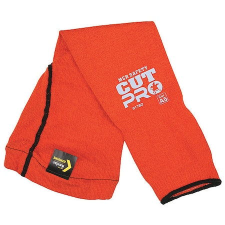 Cut-Resistant Sleeve: ANSI/ISEA Cut Level A5, Bicep Gusset, Orange, 18 in Length