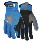 951 Mechanics Gloves, Synthetic Leather Palm, Spandex Back, XL, Black/Blue/Gray
