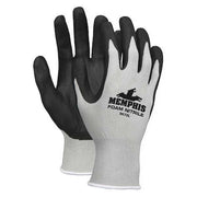 Coated Gloves, Nitrile, Foam, 3/4 Dip, 3 Abrasion Level, Gray, XS 1 PR