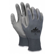 Coated Gloves, Polyurethane, Flat, 3/4 Dip, 4 Abrasion Level, Gray, M 1 PR