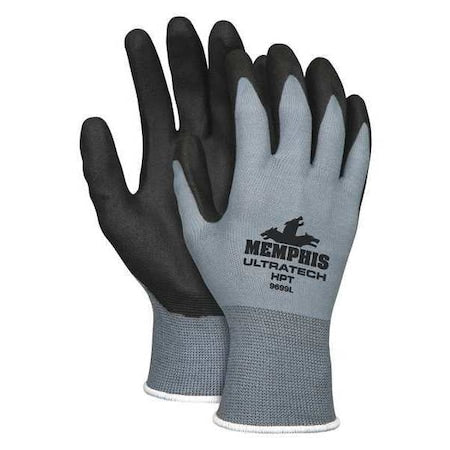 Coated Gloves, PVC, Foam, 3/4 Dip, 4 Abrasion Level, Gray, M 1 PR